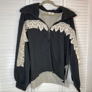 Umgee lace quarter zip